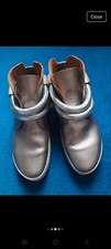 TRIPPEN 'DEW F' LIMITED EDITION SILVER LEATHER BOOTS 6