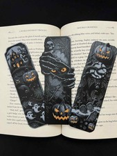 Haunted Shadows Halloween Bookmark Set – Gothic Horror Bookmarks – Haunted House