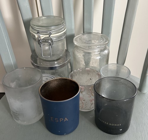 Bundle empty candle jars - x,