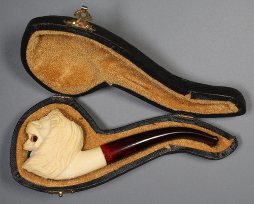 Antique lion head meerschaum - lion,