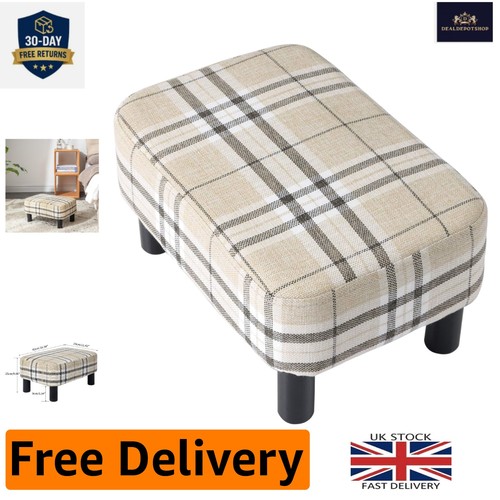 Elegant linen fabric pouffe - fabric,