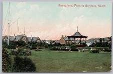 NEATH Glamorgan Bandstand Victoria Gardens Postcard, Postmarked 1919