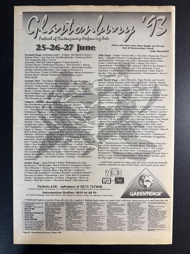 Glastonbury festival line - festival, 93