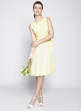 Bhs Rosie Short Lemon Bridesmaid Dress Size 10/12