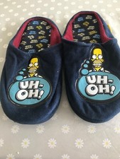 Official Bart Simpson Navy Slide On Slippers Size 7/8 with Some Damage to Insole