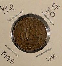 1945 George VI Half-penny half pence Very Fine condition Circulated