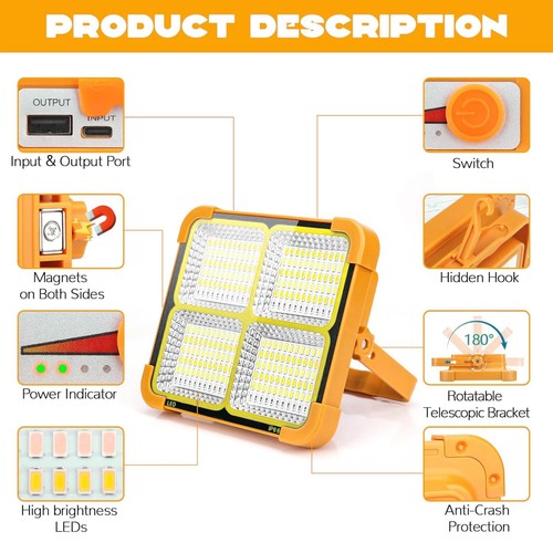 100w rechargeable led work - rechargeable,