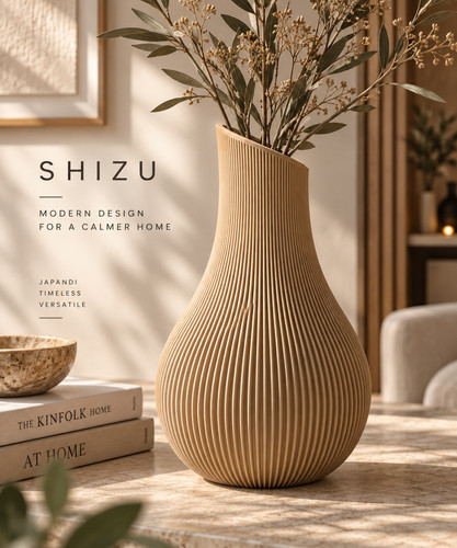 Shizu printed japandi vase - 3d,