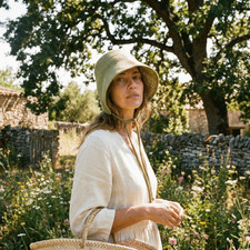 Lace Up Closure Linen Straw