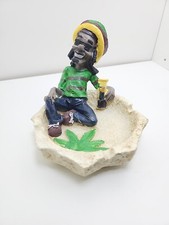 Rasta Man Jamaican Ashtray Ash Bob Marley with FREE Clipper Lighter UK Seller