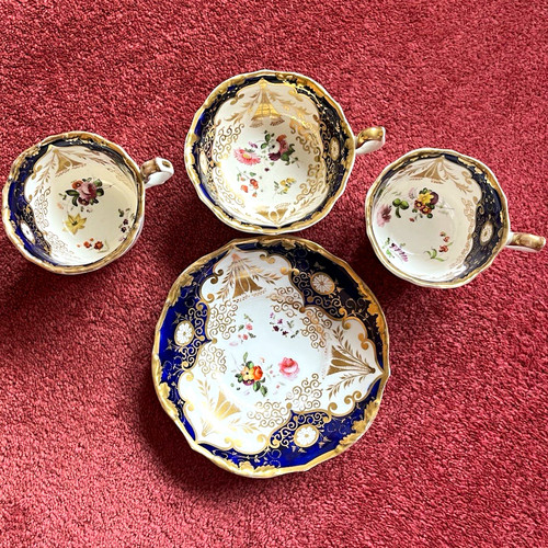 Unmarked porcelain floral - floral, gilt