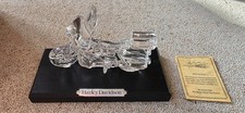 Hofbauer Vintage Harley Davidson 24% Lead Crystal Glass Paperweight