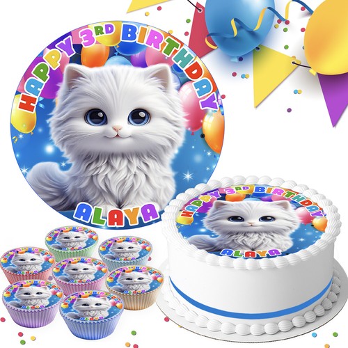 Cute white kitten birthday - cute,