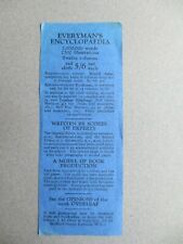 BOOKMARK Everyman's Encyclopaedia 5/6 Each Volume Sir Austin Chamberlain Quote 