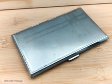 Art Deco Silver Tone Vintage Cigarette Case-Tobacciana-1vi