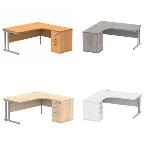 Corner cantilever office desk - corner,