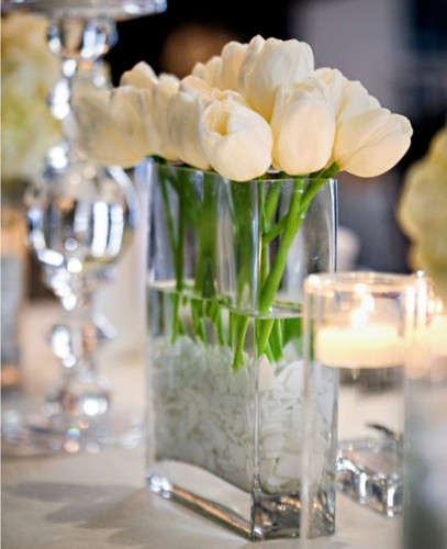 Rectangular glass vase - vase/, table