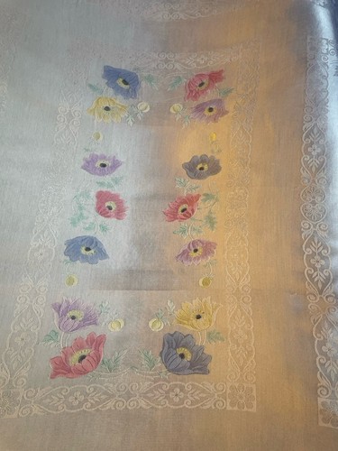 Vintage cotton satin floral - vintage,