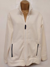 Ladies Fleeve Cardigan Jacket Size 14 - 16 Cream Ivory Zip Through High Neck...