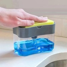 Washing Up Liquid PUMP DISPENSER & SPONGE Set -Pump Action Dish Soap Dispenser