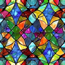 20x Mosaic Window Stained Glass Peel and Stick Tiles Sticker Bathroom Kitchen