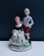 Vintage Porcelain Victorian Colonial Style Courting Couple Figurine 7 3/4" Tall