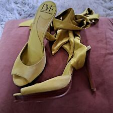 Diane Von Furstenberg Lime Ribbon Tie Up Suede Shoes Size 8M UK 5 NEW  RRP £250