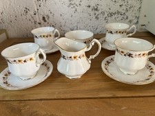ROYAL KENT Golden Glory Bone China  Tea Set 4 x Duos With Milk Jug & Sugar Bowl 