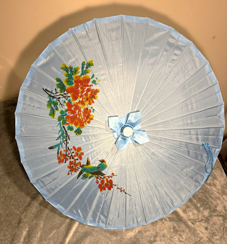 Vintage asian bamboo parasol - vintage,