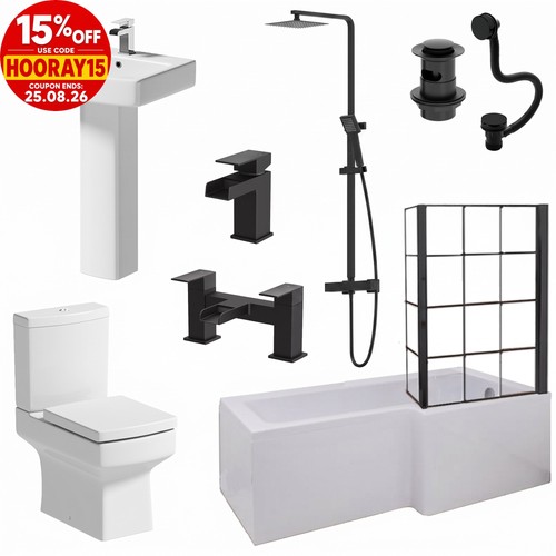Complete bathroom suite black - bathroom,