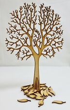 MDF Freestanding Family Falling Leaves Wishing Tree with 20 Wooden Craft Leaves