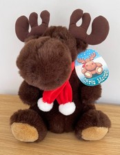 VINTAGE BHS CHRIS MOOSE PLUSH SOFT TOY  WITH ORIGINAL TAG - 18" SEATED