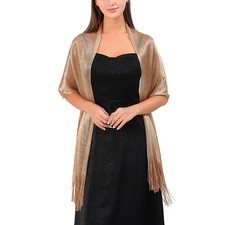 Silk Shawl Scarf Gold Silver