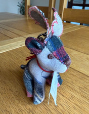 Dora Designs, Plaid Stag Key Ring/Bag Charm, new with Tags