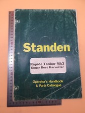 Standen Rapide Tanker Mk3 Sugar Beet Harvester Parts Catalogue
