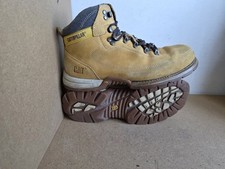Mens Cat Caterpillar Leather Ankle Steel Toe Work Walking Boots Sz UK 7