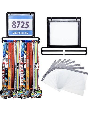 Race medal and bib - bib, display