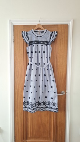 Zara embroidered cotton midi - embroidered,