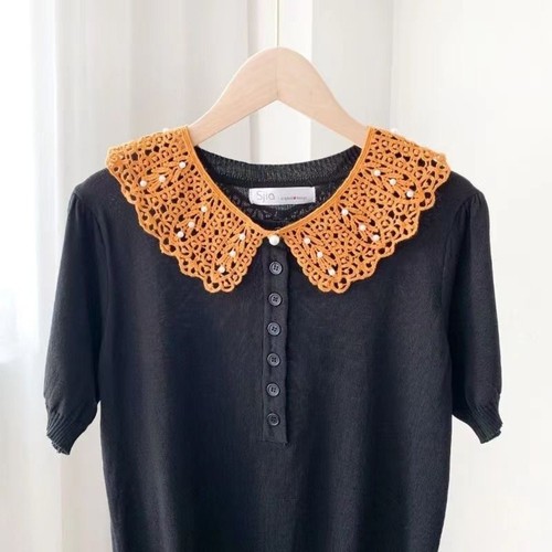 Floral lace detachable collar - lace,