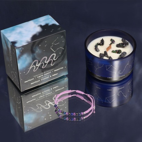 Zodiac crystal candle - zodiac,