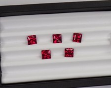 7x7mm Princess Cut Lab Ruby