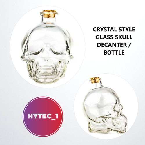 Glass skull bottle medium - 2,