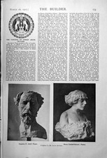 Antique Print Sculpture J Epstein Augustus E. John Plaster M L-Stewart 1917