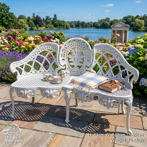 Garden bench white vintage - garden,