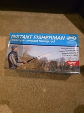 Compact Fishing Reel Instant Fisherman 12" to 50" Portable Black Camping Gear