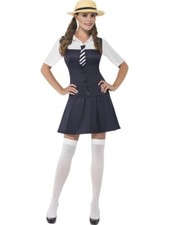 Ladies School Girl Fancy Dress Back To School Costume