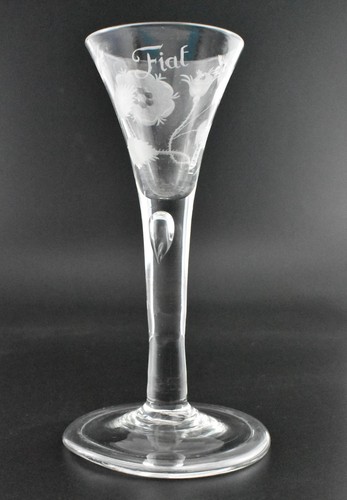 18c jacobite wine glass with - 18c,