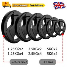 Weight Plates Set Pair Cast Iron 2" Hole Disc Dumbbell Olympic Barbell Weights