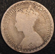 Florin 1868 Victoria Gothic MDCCCLXVIII Die Number 20 (T37)