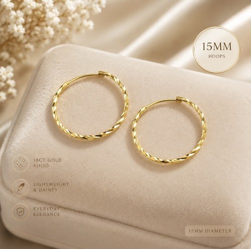 Solid 18ct gold dainty hoop - 18ct,